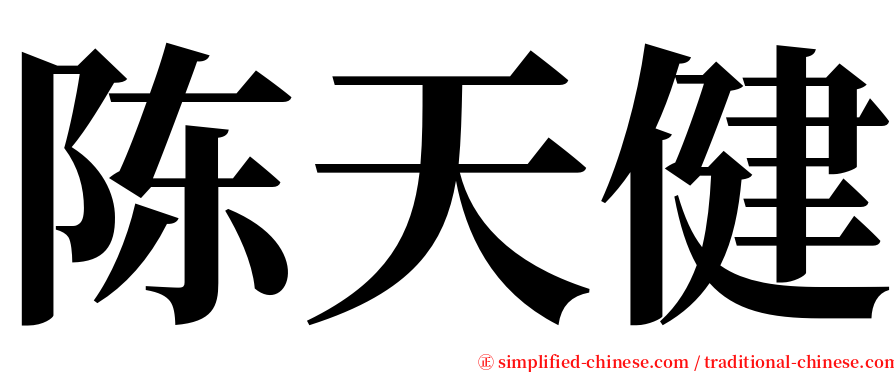陈天健 serif font