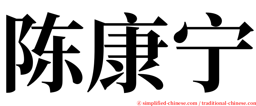 陈康宁 serif font