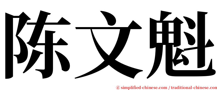 陈文魁 serif font