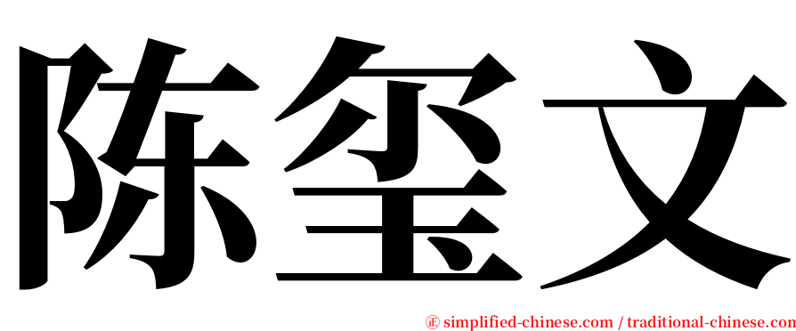 陈玺文 serif font