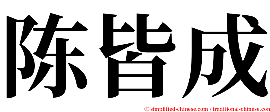 陈皆成 serif font