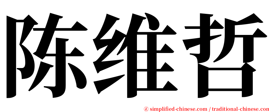 陈维哲 serif font