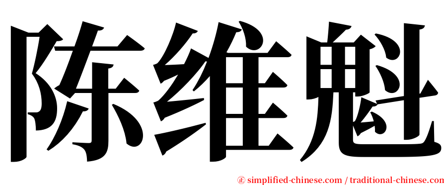 陈维魁 serif font