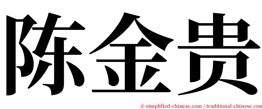 陈金贵 serif font