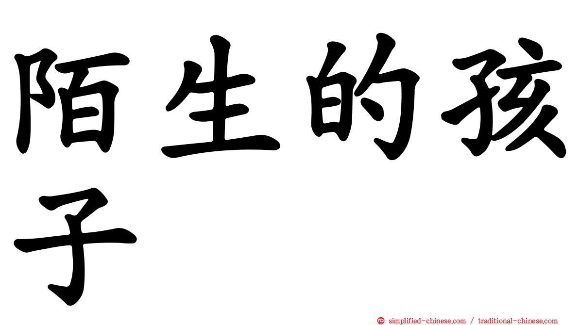 陌生的孩子