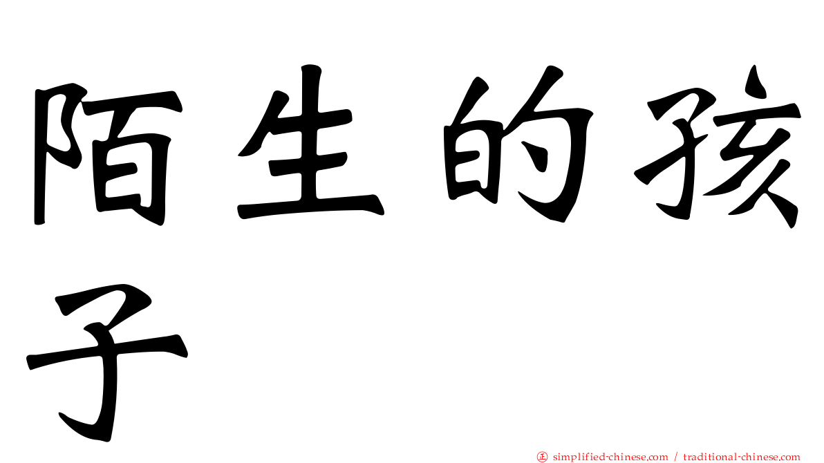 陌生的孩子