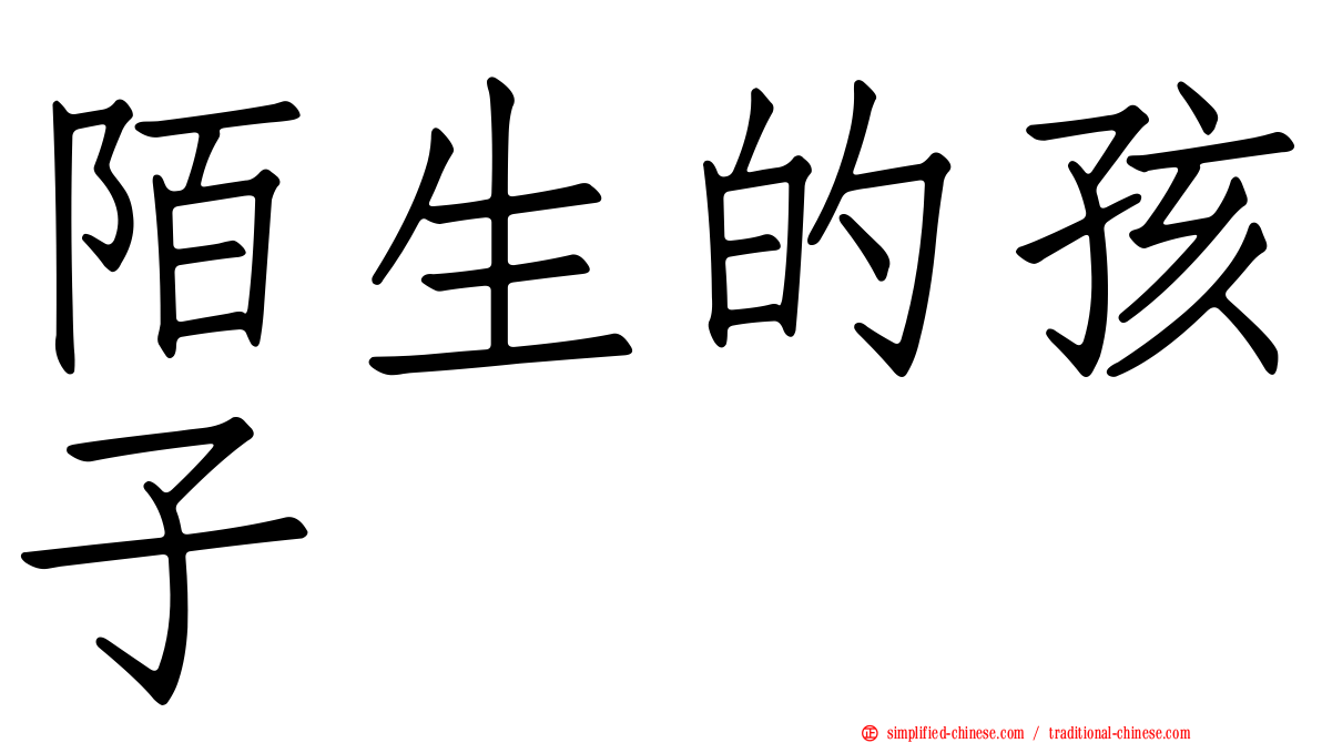 陌生的孩子