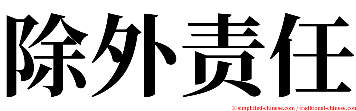 除外责任 serif font