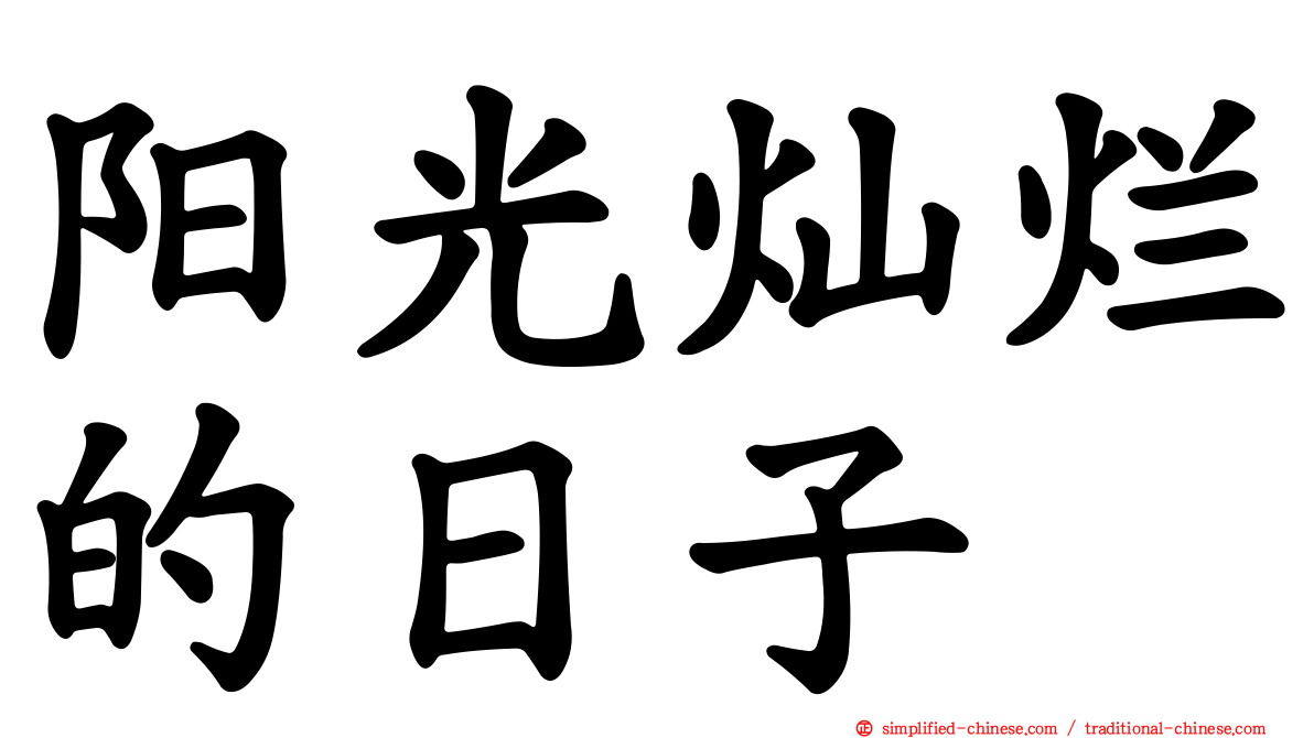 阳光灿烂的日子