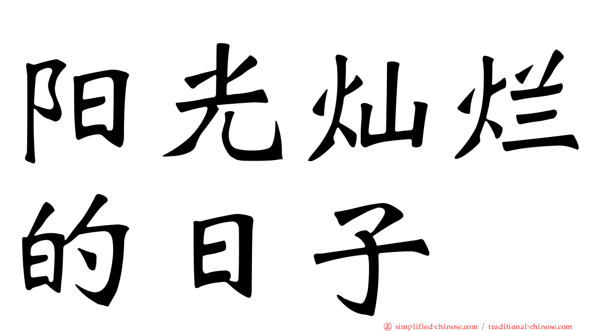 阳光灿烂的日子