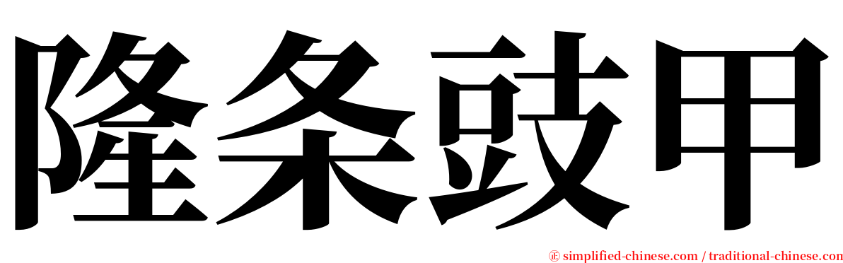 隆条豉甲 serif font