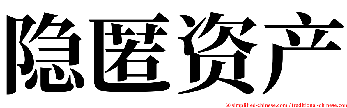 隐匿资产 serif font