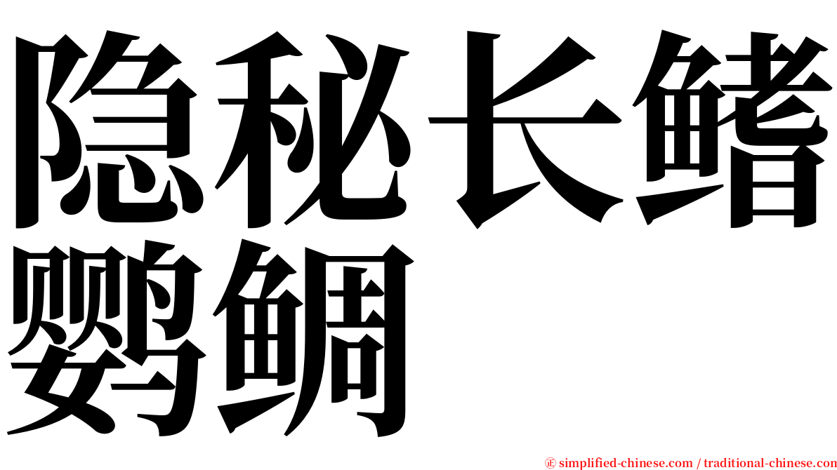 隐秘长鳍鹦鲷 serif font