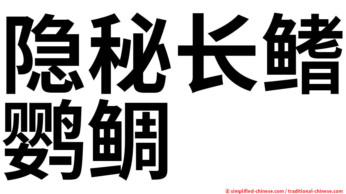 隐秘长鳍鹦鲷
