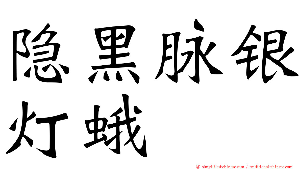 隐黑脉银灯蛾