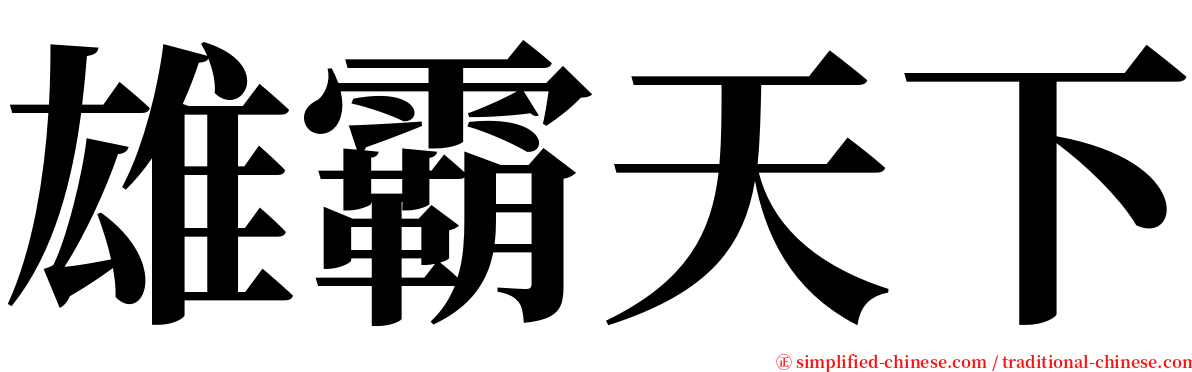雄霸天下 serif font
