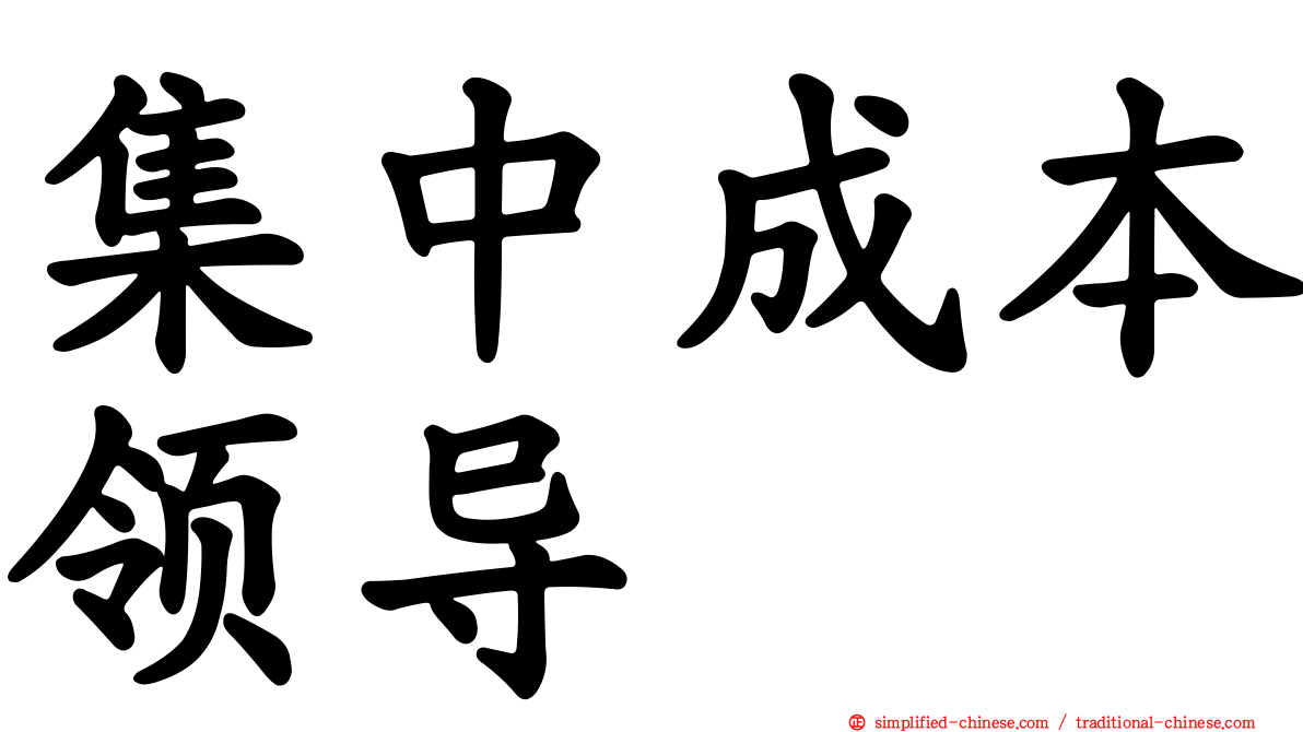 集中成本领导