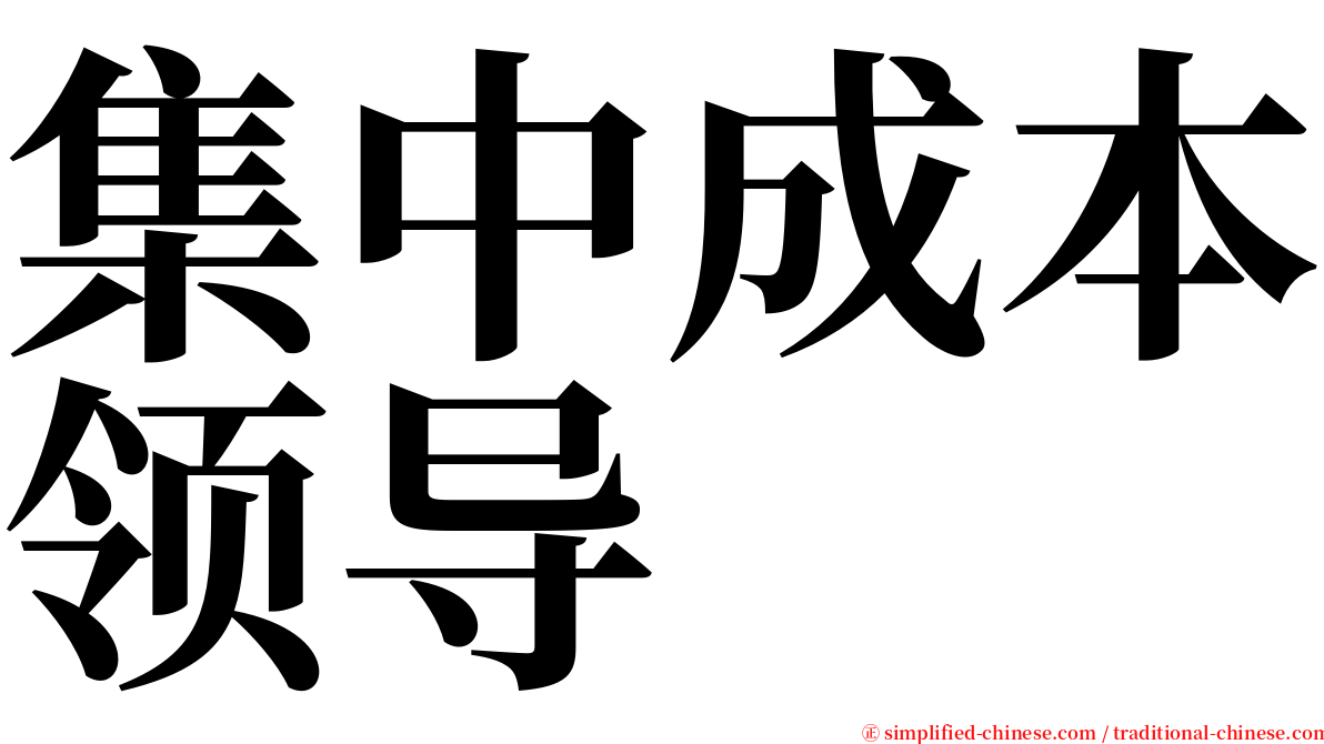 集中成本领导 serif font