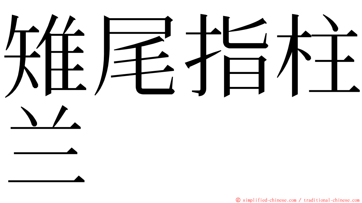 雉尾指柱兰 ming font