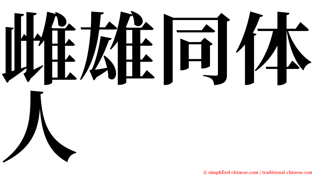 雌雄同体人 serif font