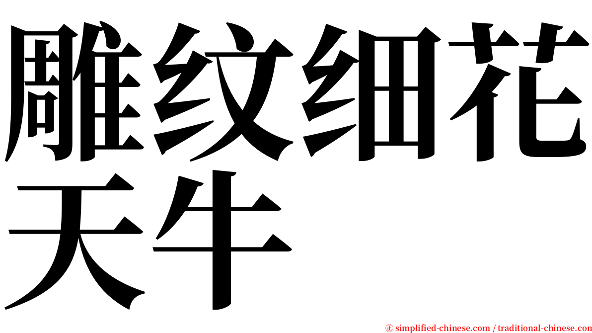 雕纹细花天牛 serif font