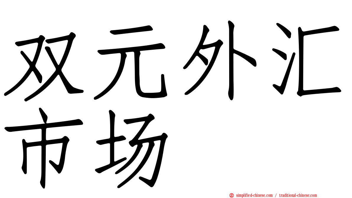 双元外汇市场