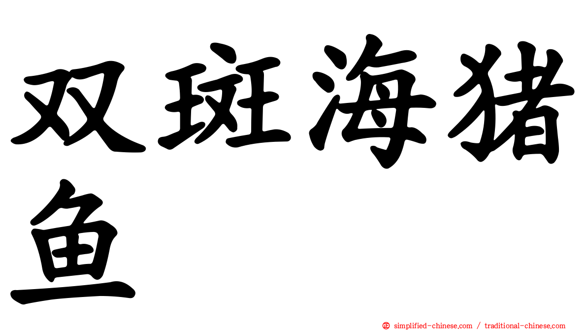双斑海猪鱼