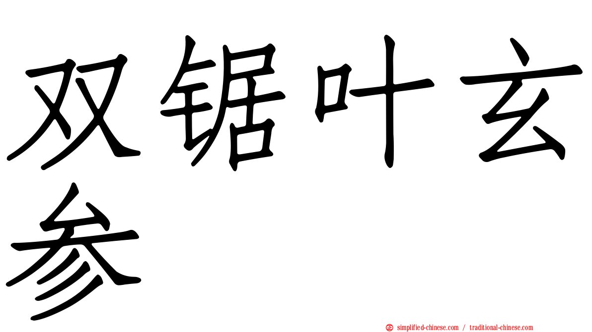 双锯叶玄参