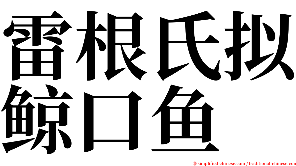 雷根氏拟鲸口鱼 serif font