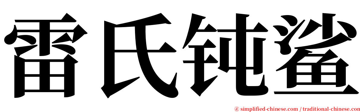 雷氏钝鲨 serif font