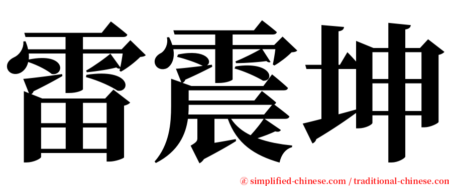 雷震坤 serif font