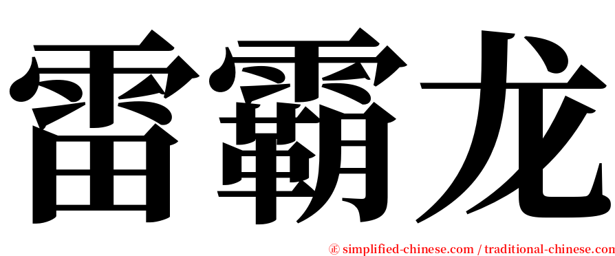 雷霸龙 serif font
