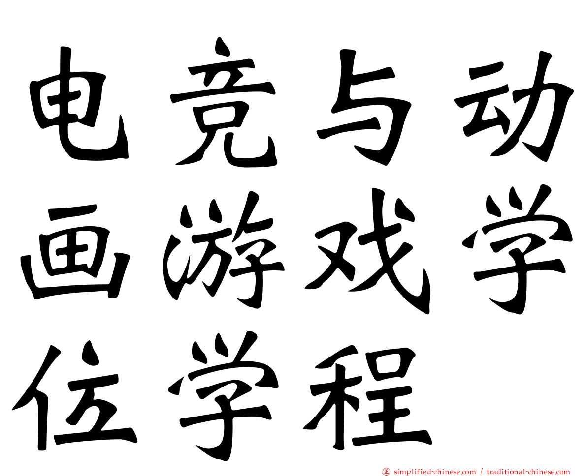 电竞与动画游戏学位学程