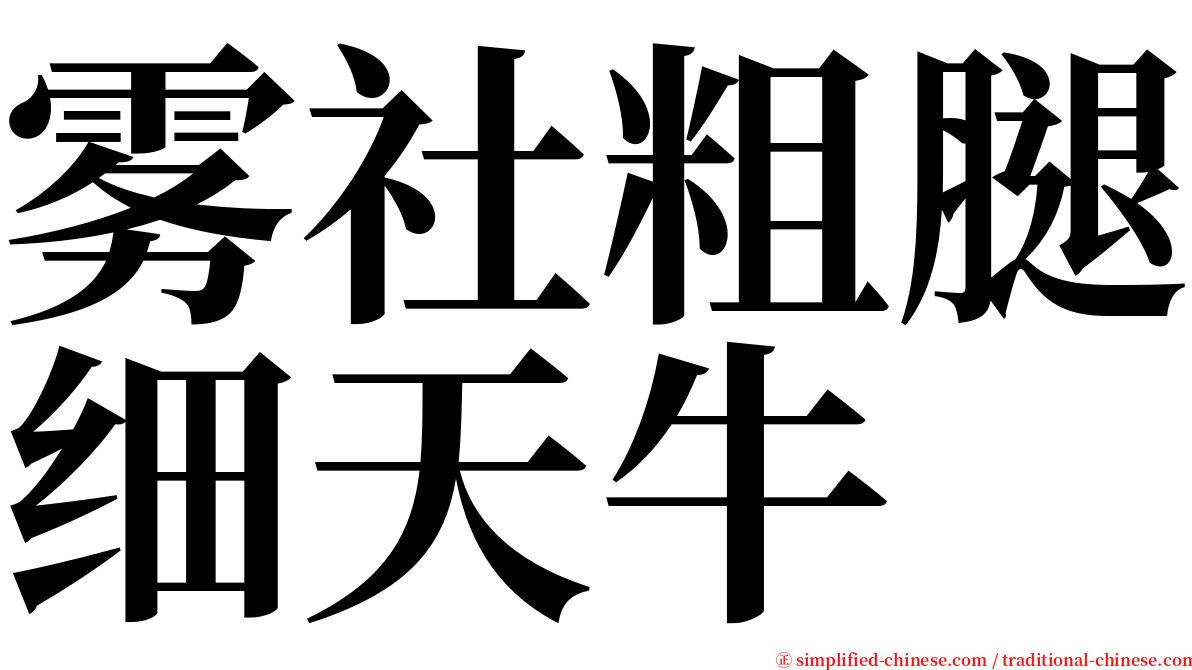 雾社粗腿细天牛 serif font