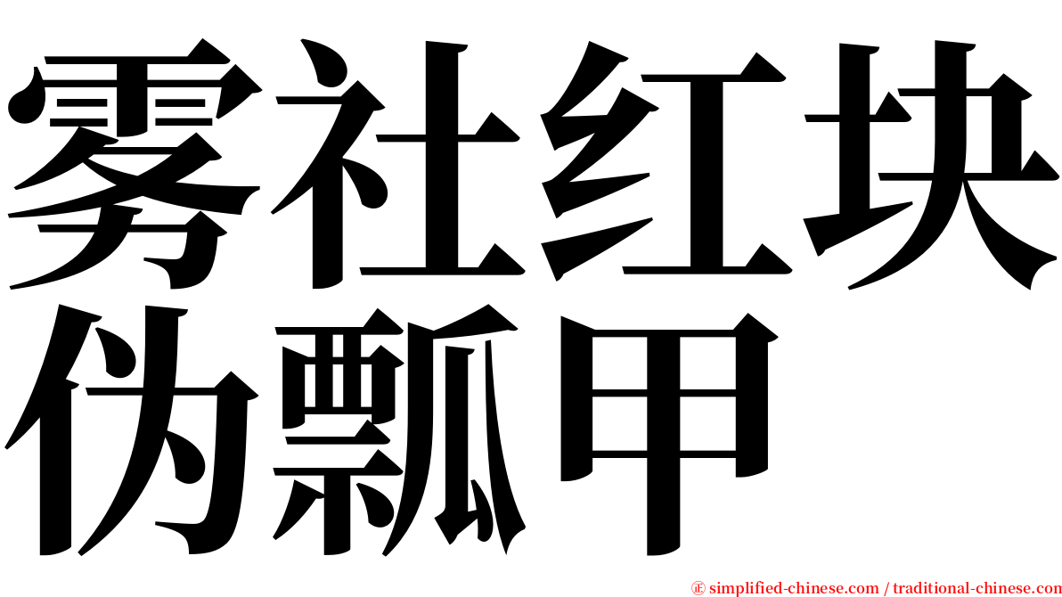 雾社红块伪瓢甲 serif font