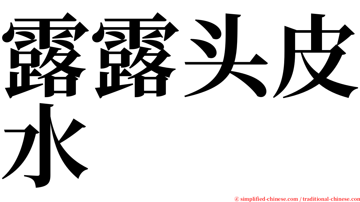 露露头皮水 serif font