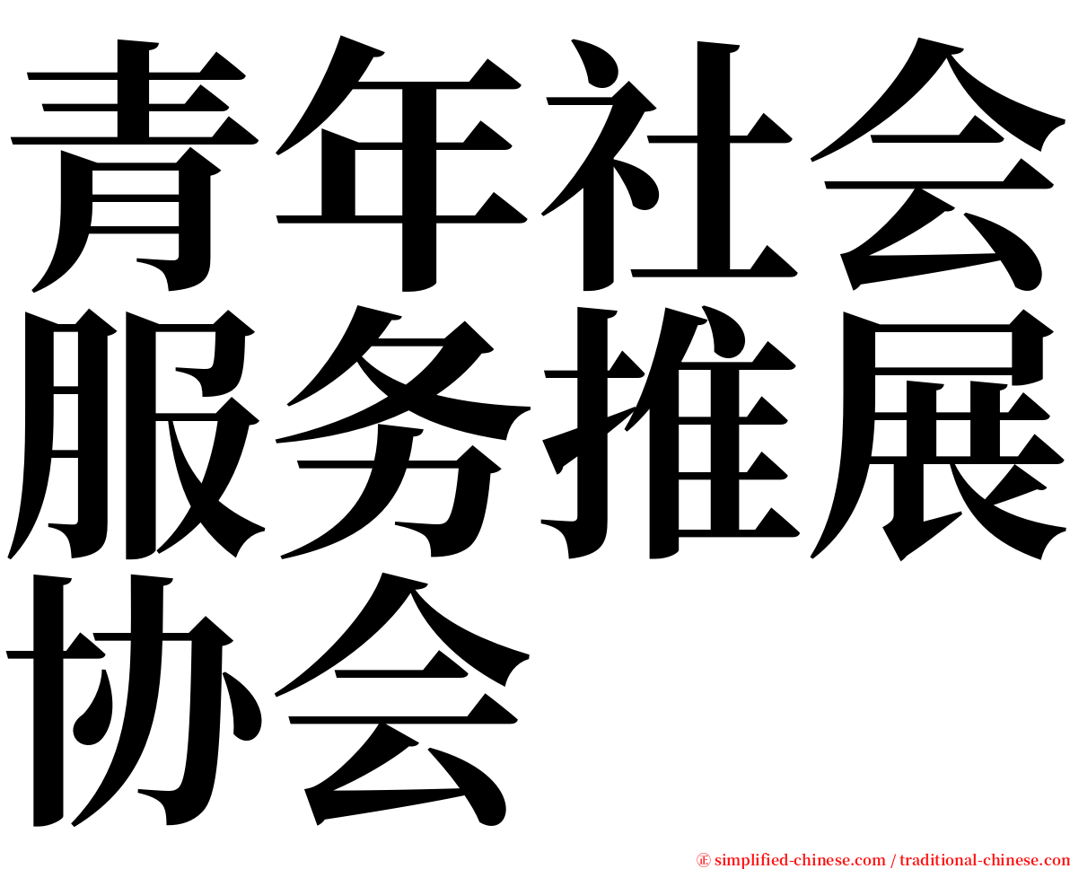 青年社会服务推展协会 serif font