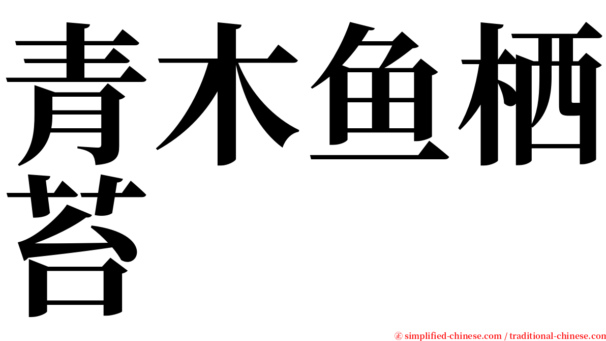 青木鱼栖苔 serif font