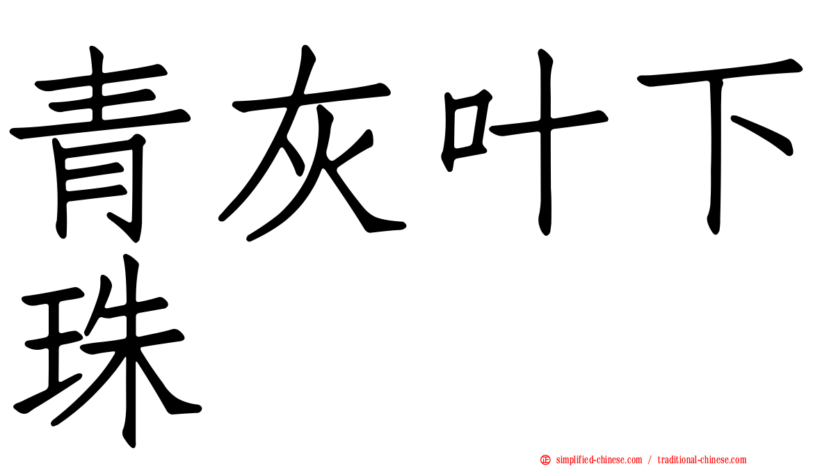 青灰叶下珠