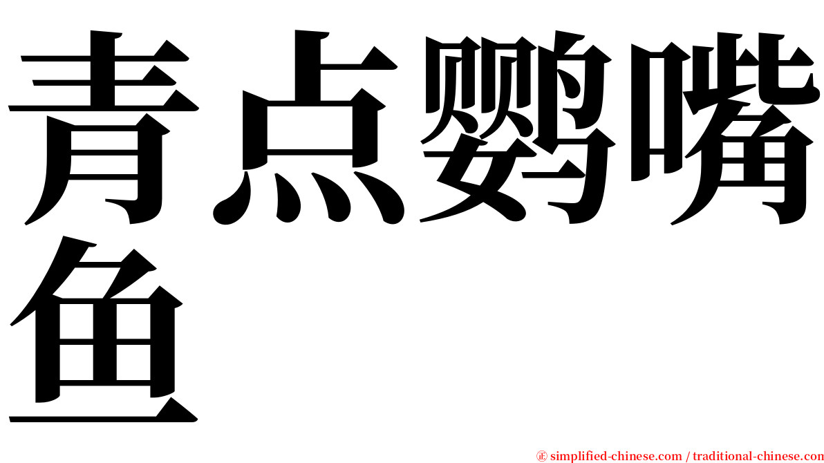 青点鹦嘴鱼 serif font