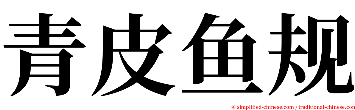 青皮鱼规 serif font
