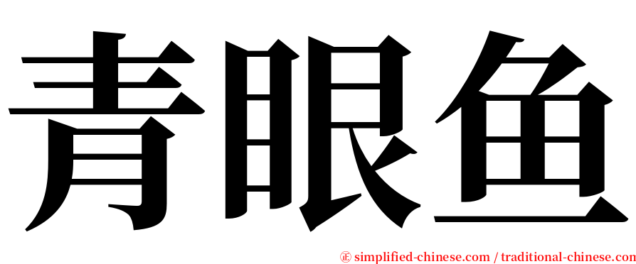 青眼鱼 serif font