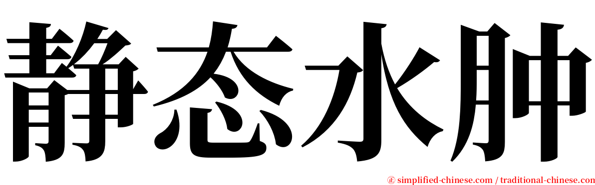 静态水肿 serif font
