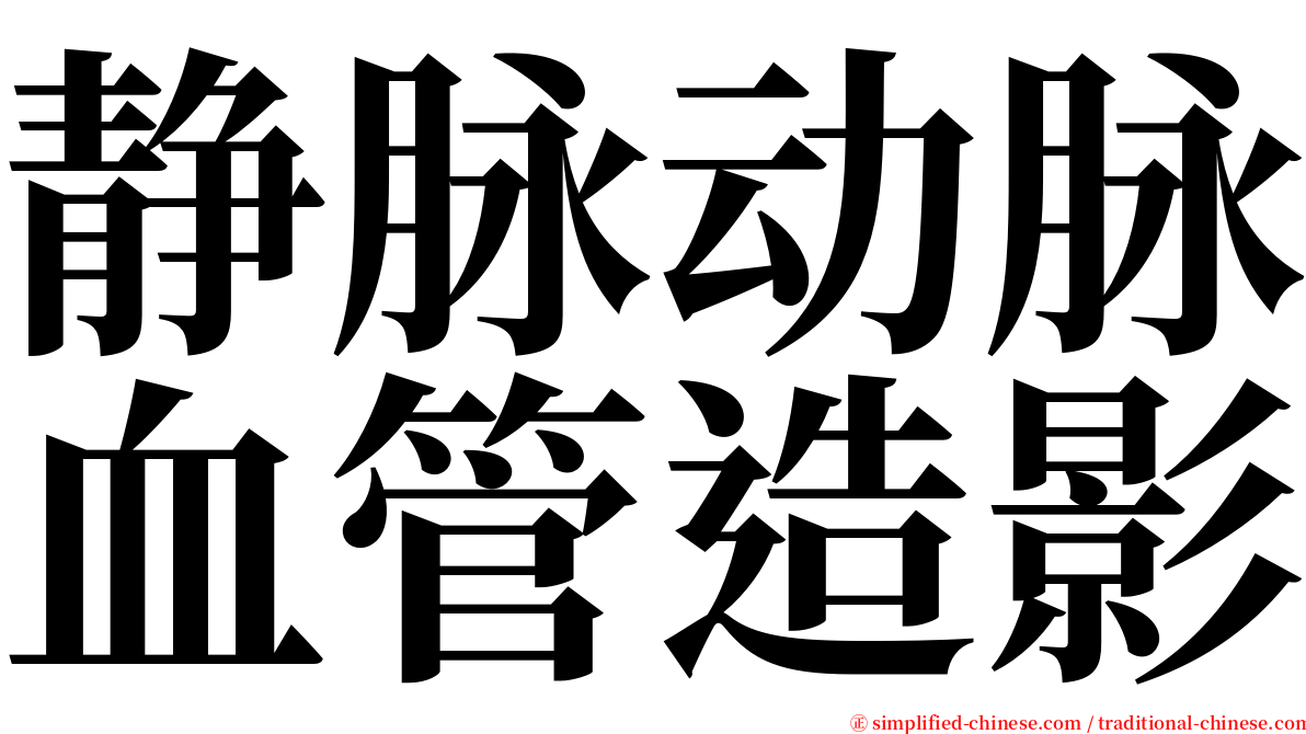 静脉动脉血管造影 serif font