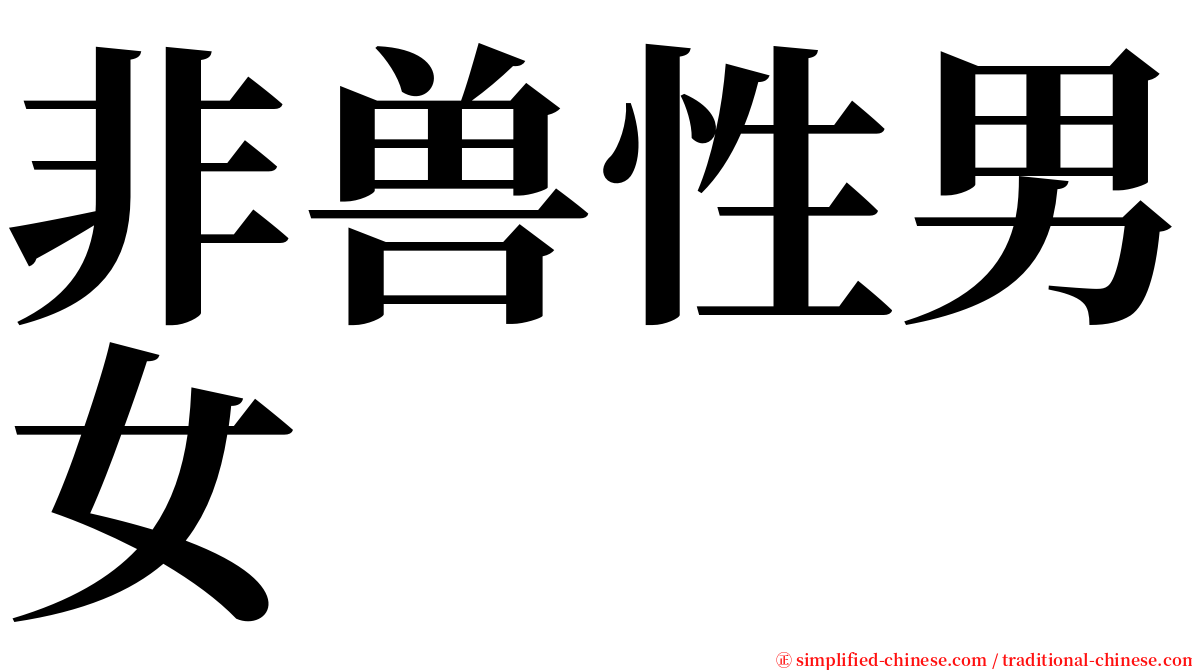 非兽性男女 serif font