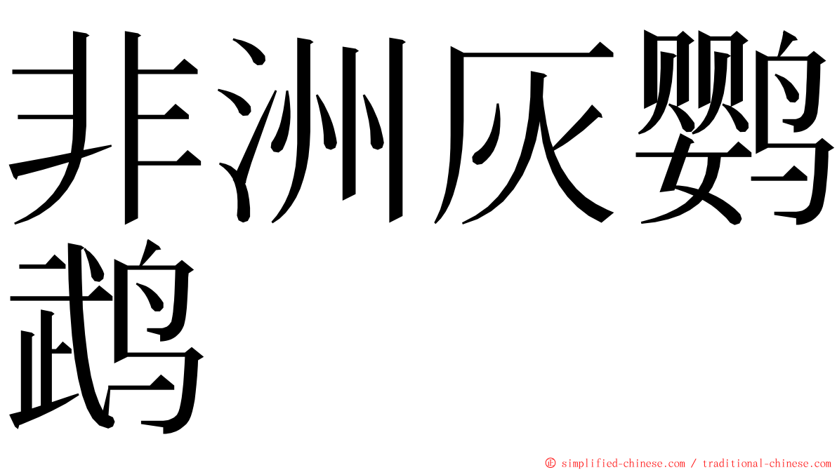 非洲灰鹦鹉 ming font