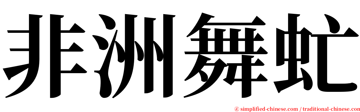 非洲舞虻 serif font