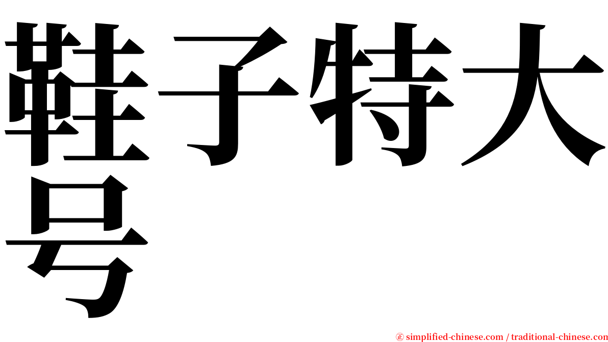 鞋子特大号 serif font
