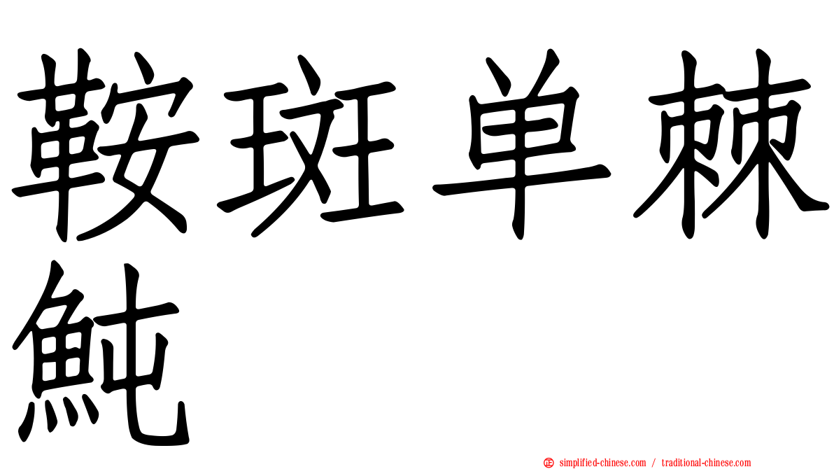 鞍斑单棘鲀