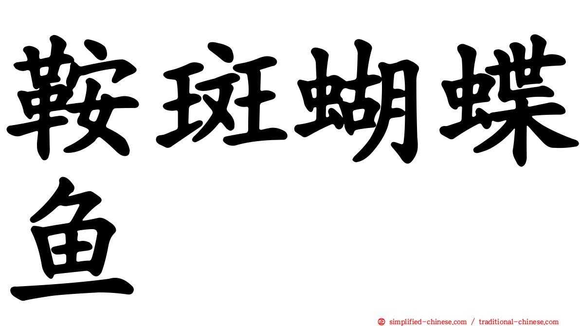 鞍斑蝴蝶鱼
